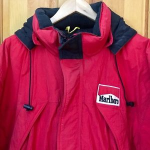 Vintage Marlboro Coat Puffer Hooded sz XL